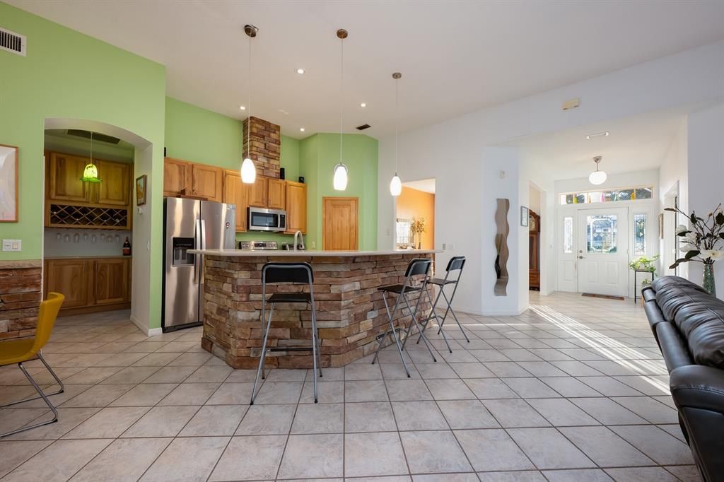 Interior, Kitchen, Pendant Lights, Recessed Lighting, Stainless Steel Appliances