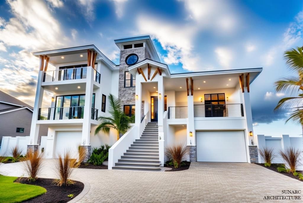 Attached, Exterior, Facade, Modern