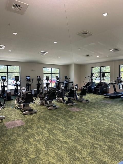 Fitness Equipment, Gym, Interior, Recessed Lighting