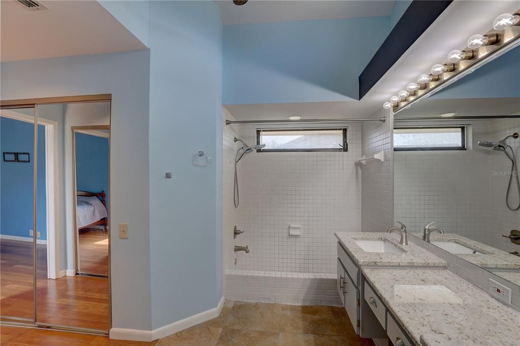 Bathroom, Dual Sink Vanities, Interior, Wood Texture Flooring