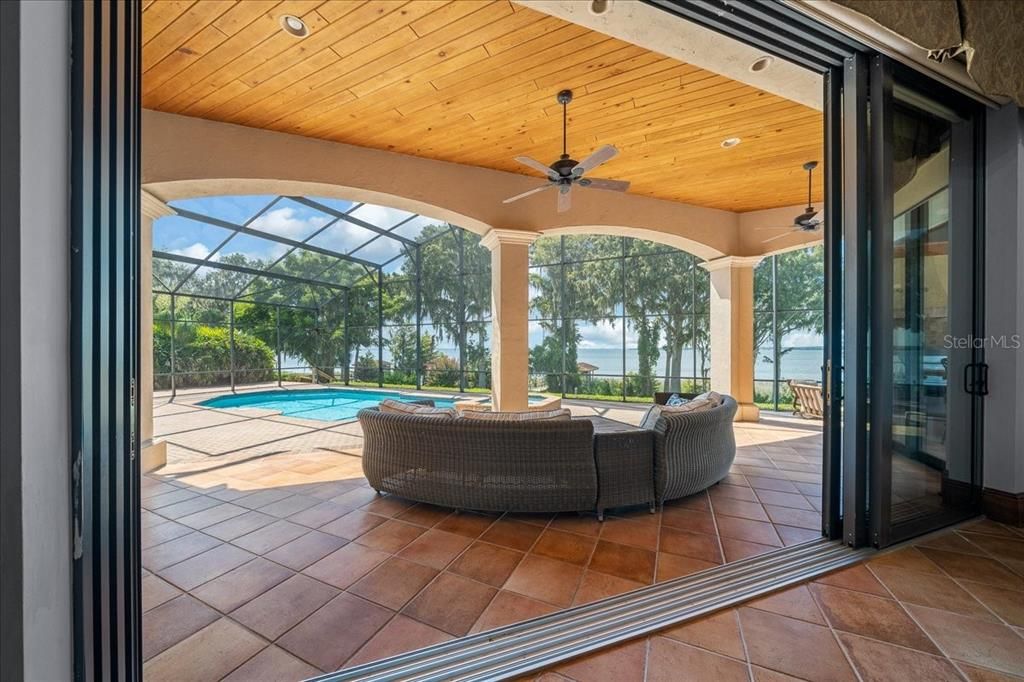 Glass Ceilings, Interior, Pool, Recessed Lighting, Sun Room, Water, Wooden Ceilings