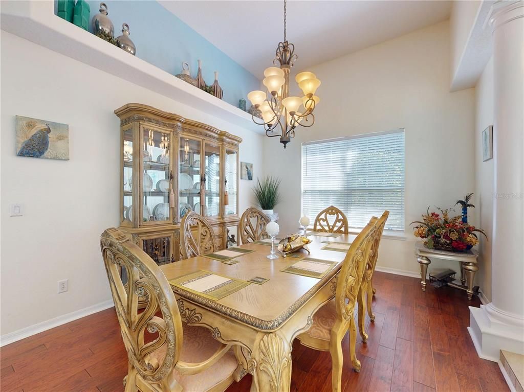 Chandelier, Dining room, Interior, Wood Texture Flooring