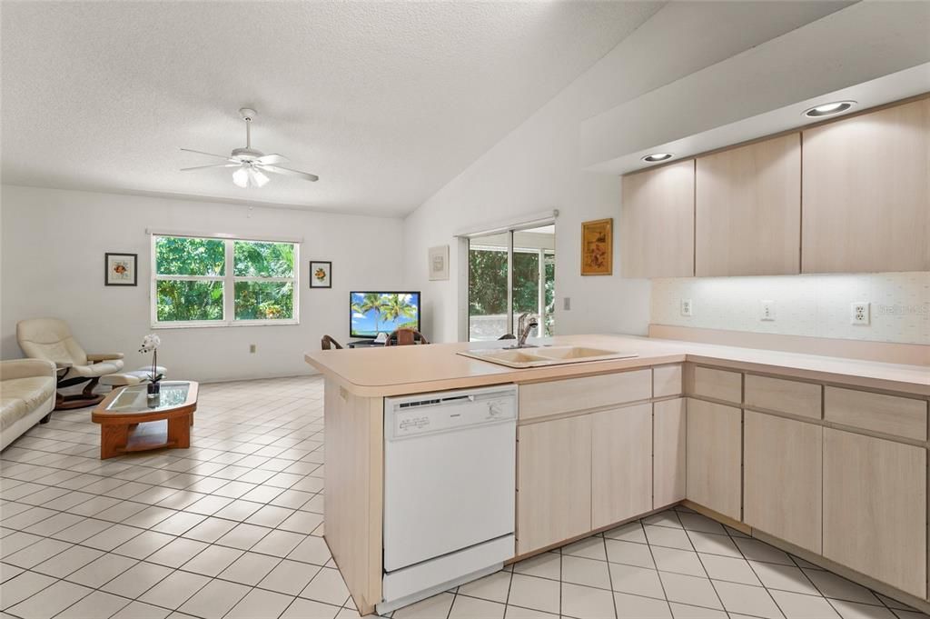 Interior, Kitchen, Living room, Recessed Lighting