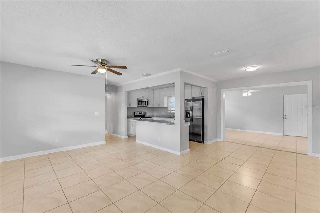 Empty room, Interior, Kitchen, Stainless Steel Appliances