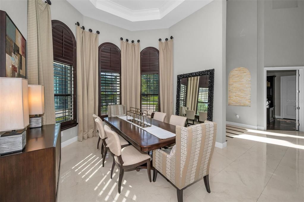 Dining room, Interior, Marble