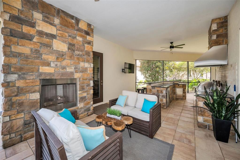 Fireplace, Interior, Living room, Stone Walls