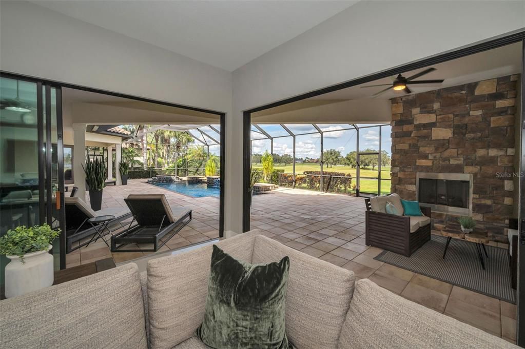 Glass Ceilings, Interior, Living room, Pool, Stone Walls, Sun Room
