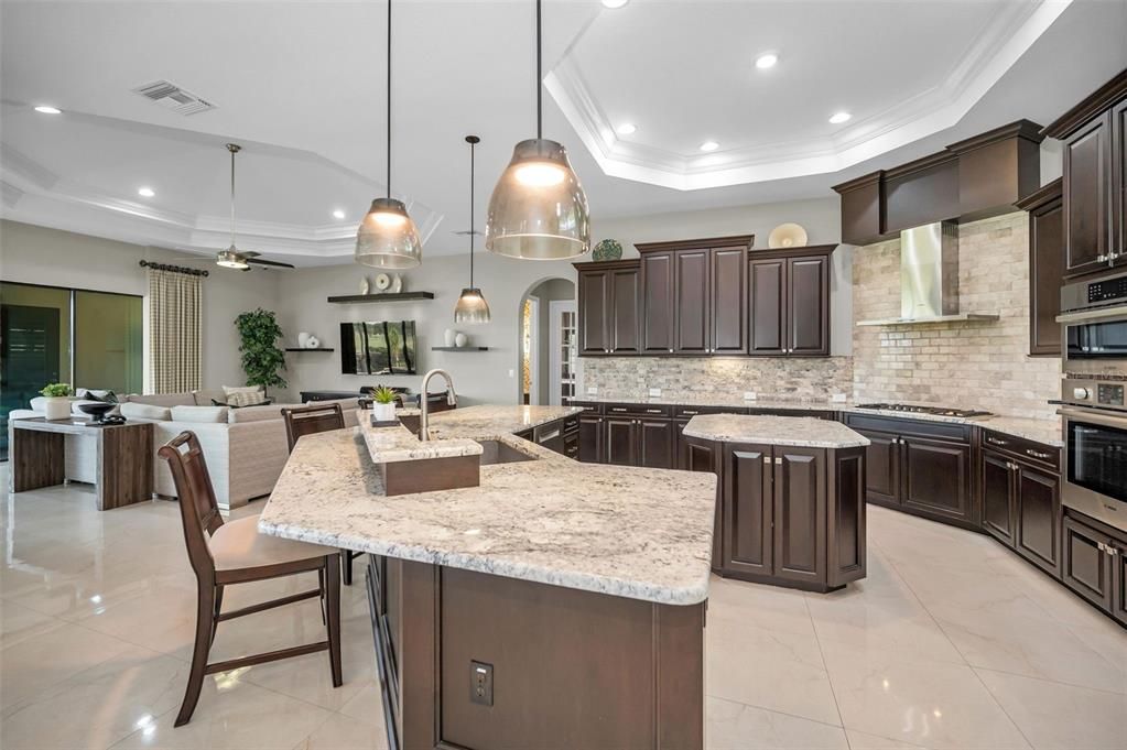 Dining room, Interior, Kitchen, Living room, Pendant Lights, Recessed Lighting, Stainless Steel Appliances