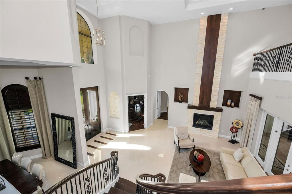 Fireplace, Interior, Living room, Pendant Lights, Recessed Lighting
