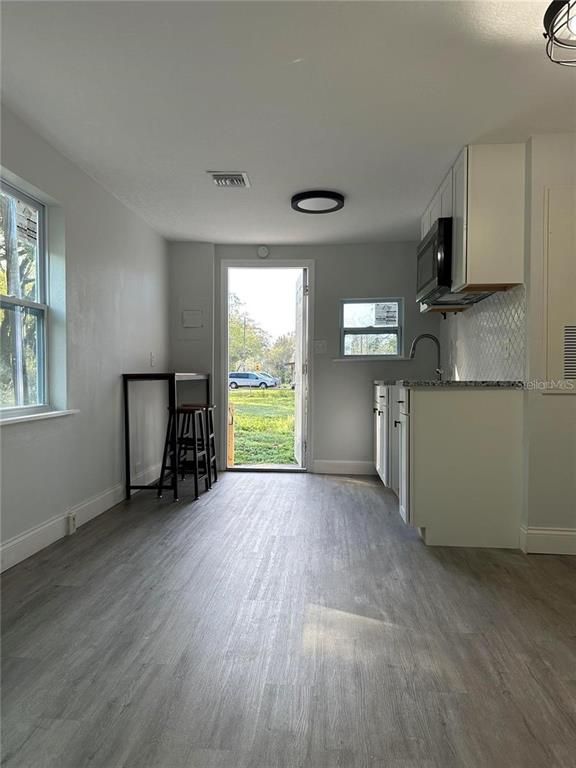 Interior, Kitchen, Recessed Lighting, Wood Texture Flooring