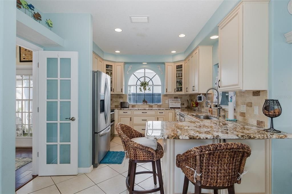 Interior, Kitchen, Recessed Lighting, Stainless Steel Appliances, Water