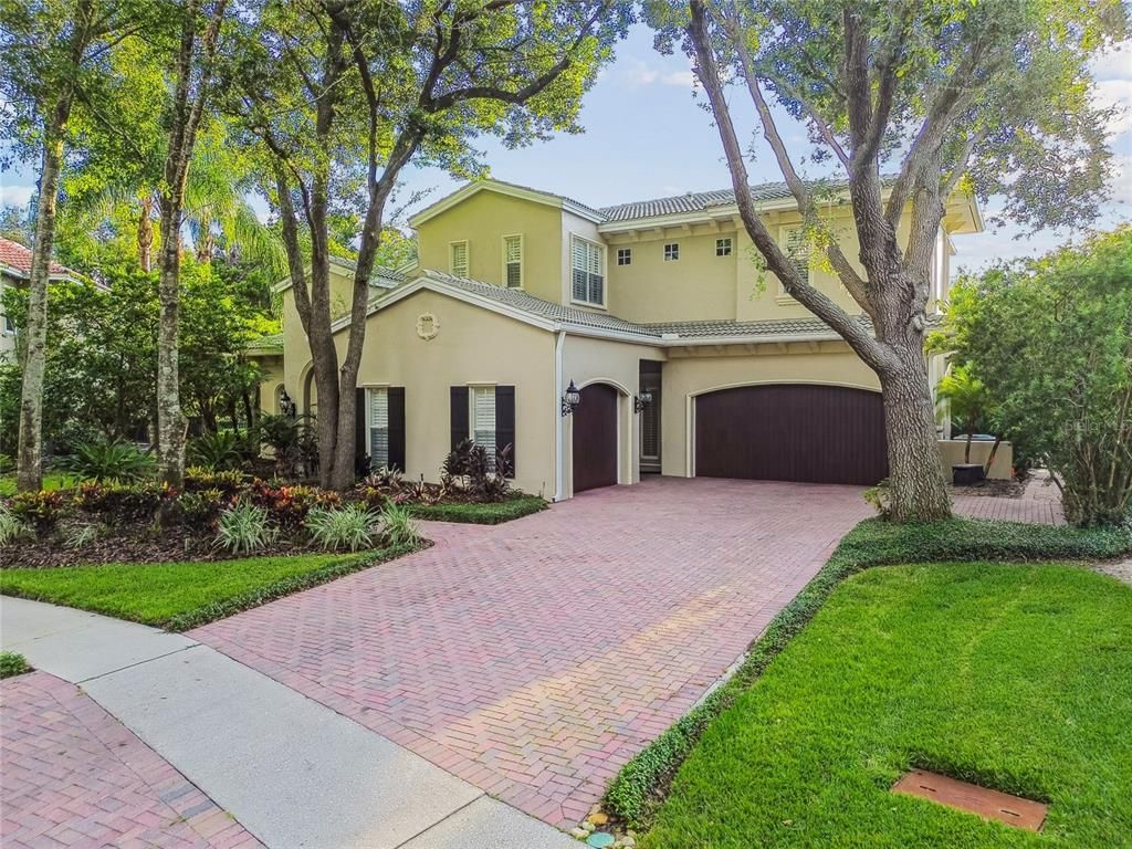 Attached, Backyard, Exterior, Facade, Mediterranean