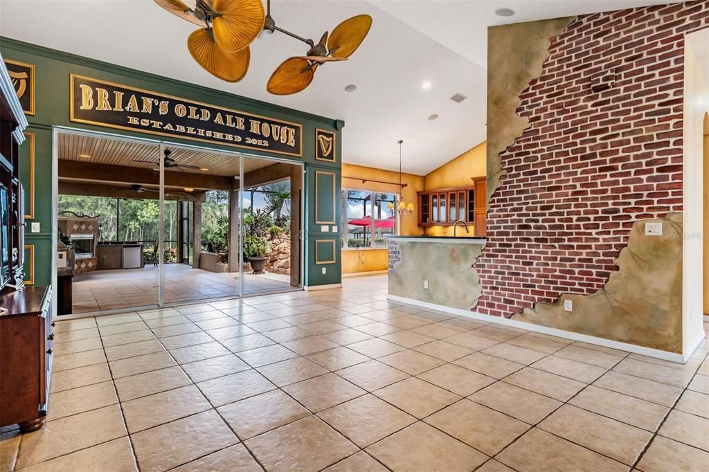 Interior, Recessed Lighting, Stone Walls