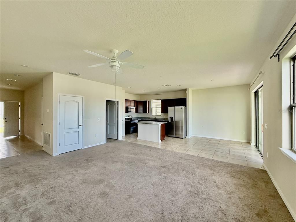Empty room, Interior, Kitchen, Recessed Lighting