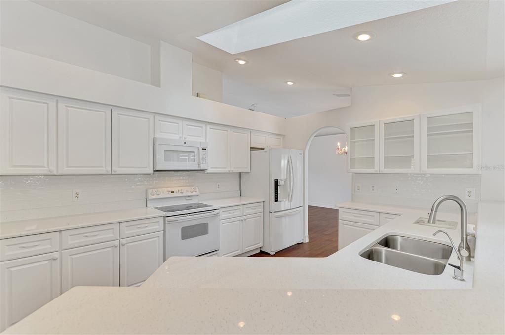 Interior, Kitchen, Recessed Lighting, Wood Texture Flooring