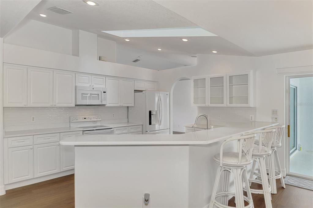 Interior, Kitchen, Recessed Lighting, Wood Texture Flooring