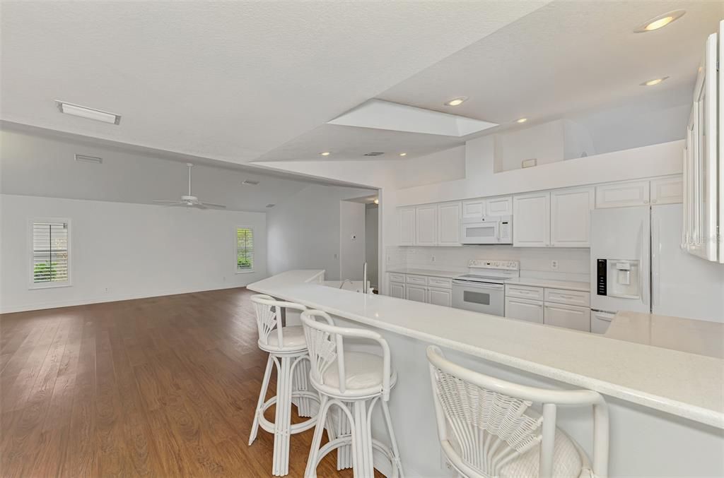 Interior, Kitchen, Recessed Lighting, Wood Texture Flooring