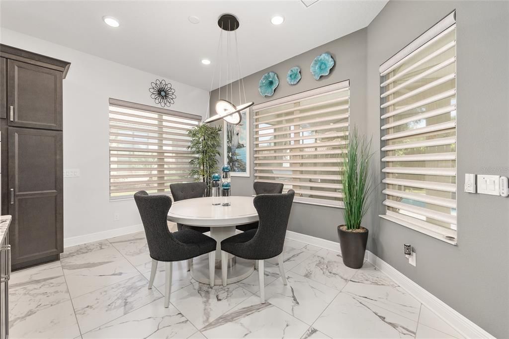Dining room, Interior, Marble, Pendant Lights, Recessed Lighting
