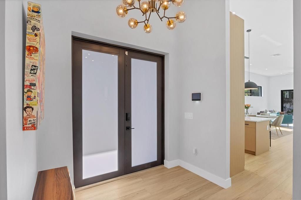 Dining room, Interior, Kitchen, Pendant Lights, Recessed Lighting, Wood Texture Flooring