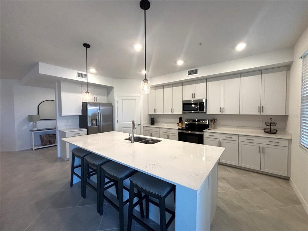 Interior, Kitchen, Pendant Lights, Recessed Lighting, Stainless Steel Appliances