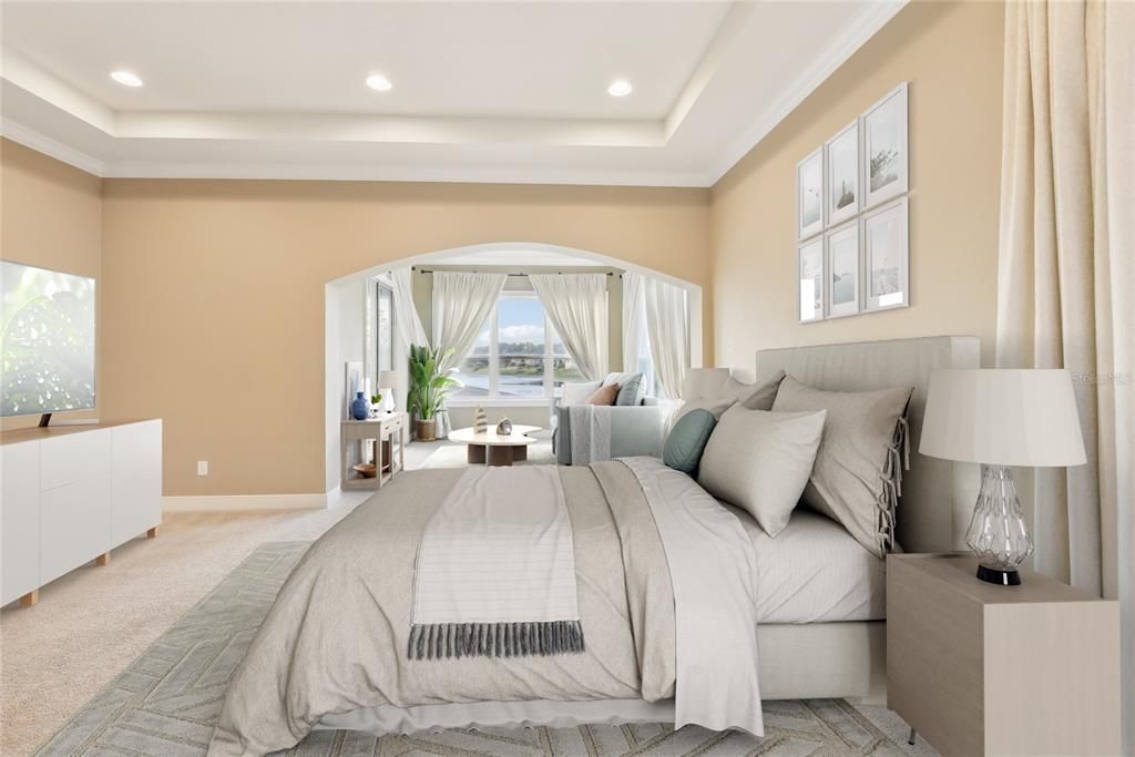 Bedroom, Interior, Recessed Lighting