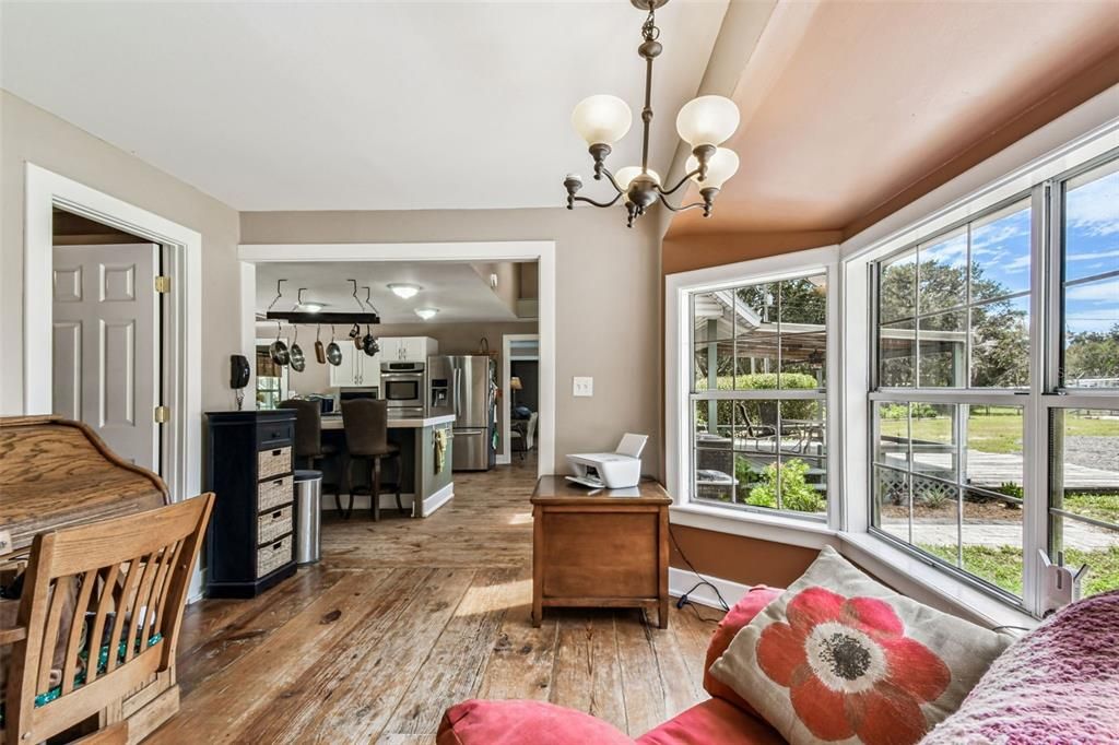 Chandelier, Interior, Kitchen, Stainless Steel Appliances, Wood Texture Flooring