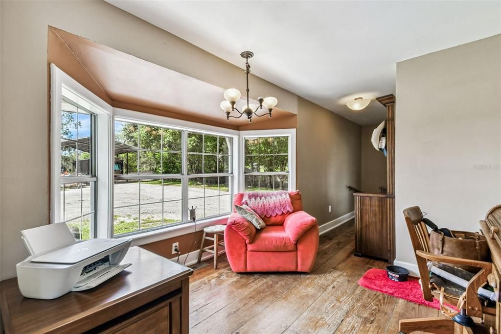 Chandelier, Home Office, Interior, Wood Texture Flooring