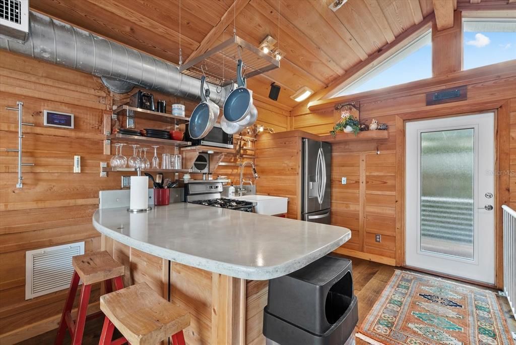 Interior, Kitchen, Wooden Ceilings, Wood Texture Flooring, Wooden Walls