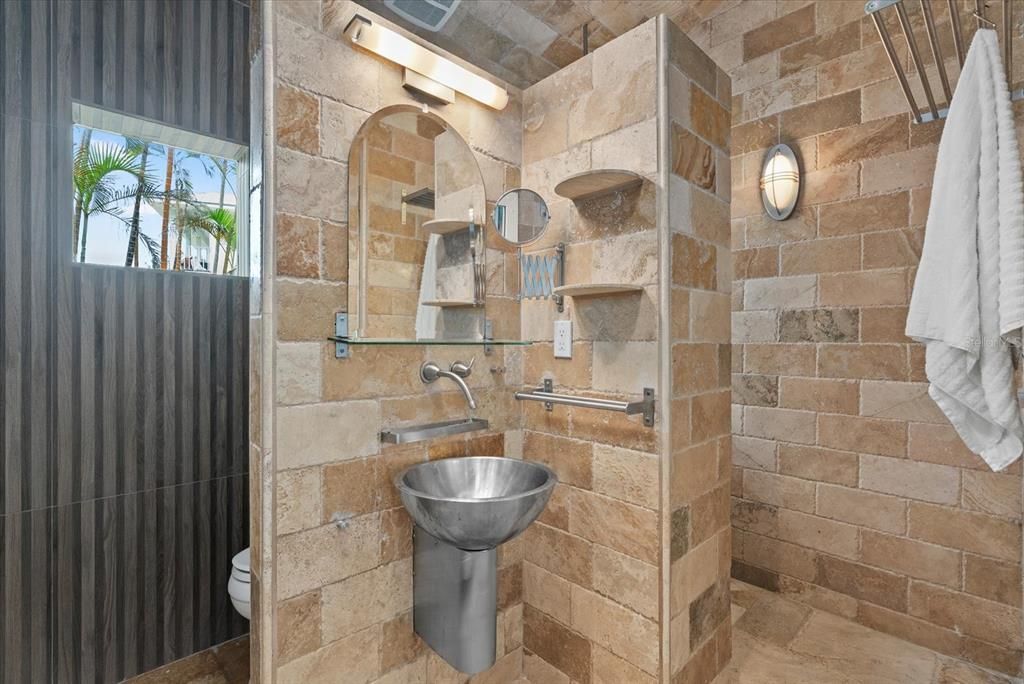 Bathroom, Interior, Stone Walls