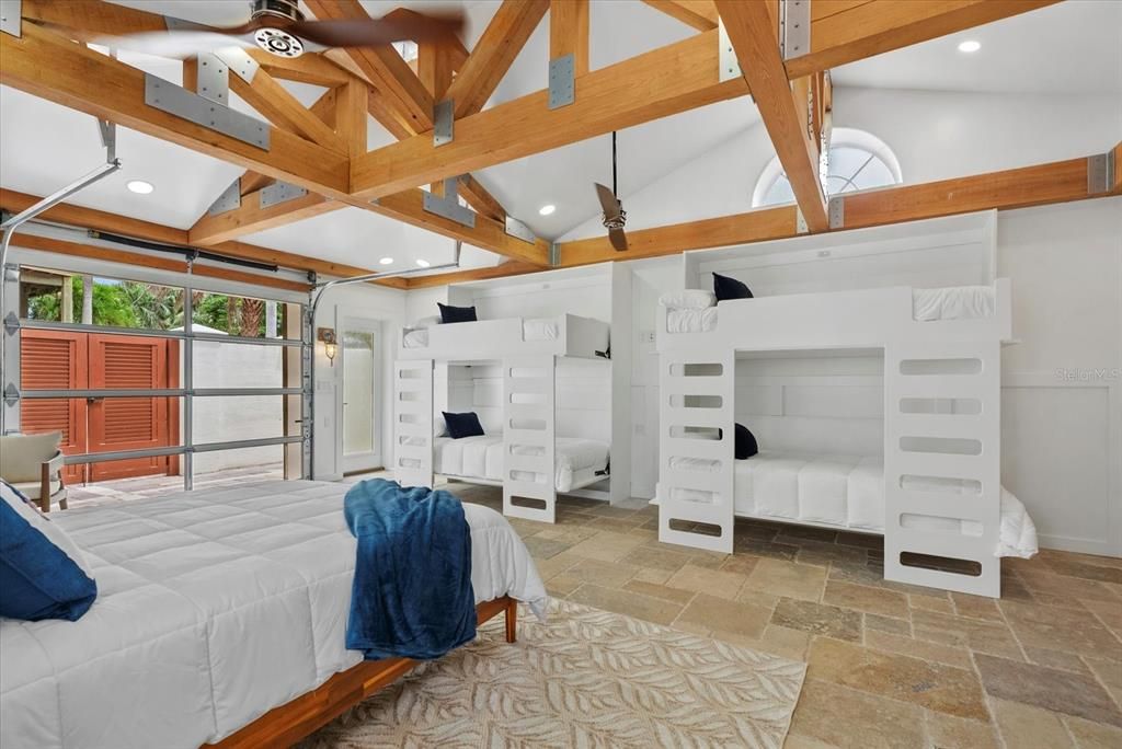 Bedroom, Interior, Recessed Lighting, Wooden Beams