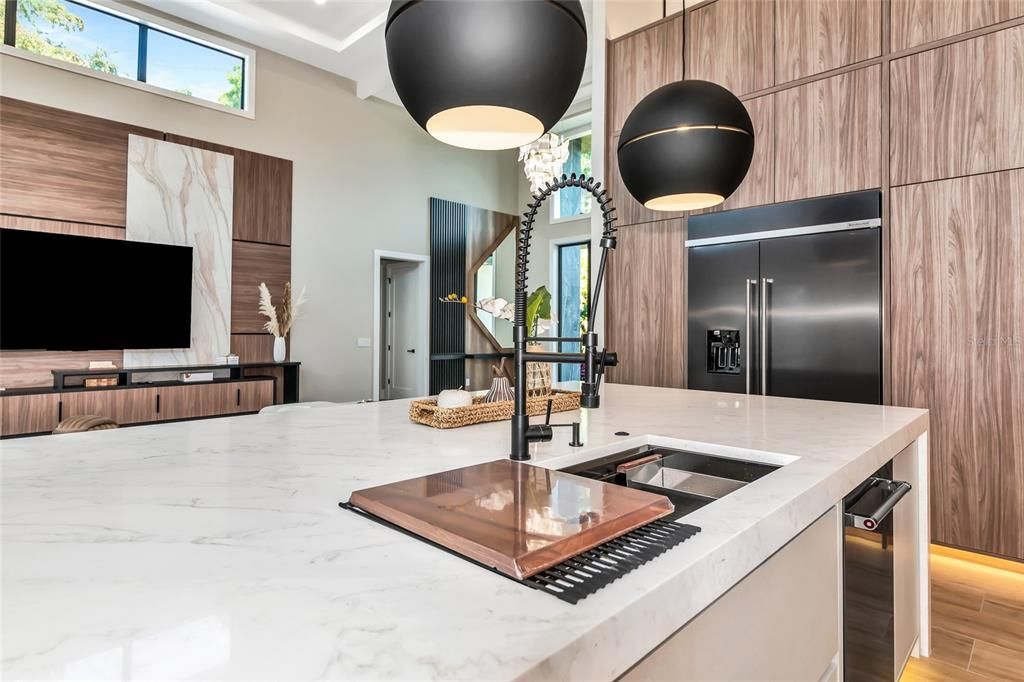 Interior, Kitchen, Pendant Lights, Stainless Steel Appliances, Wood Texture Flooring