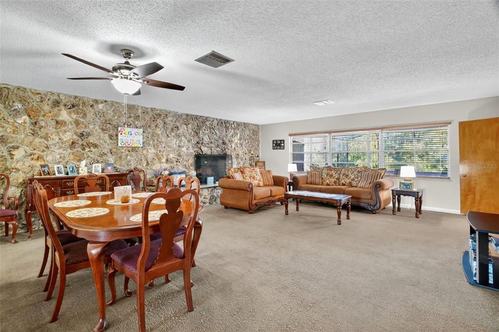 Dining room, Interior, Living room, Stone Walls