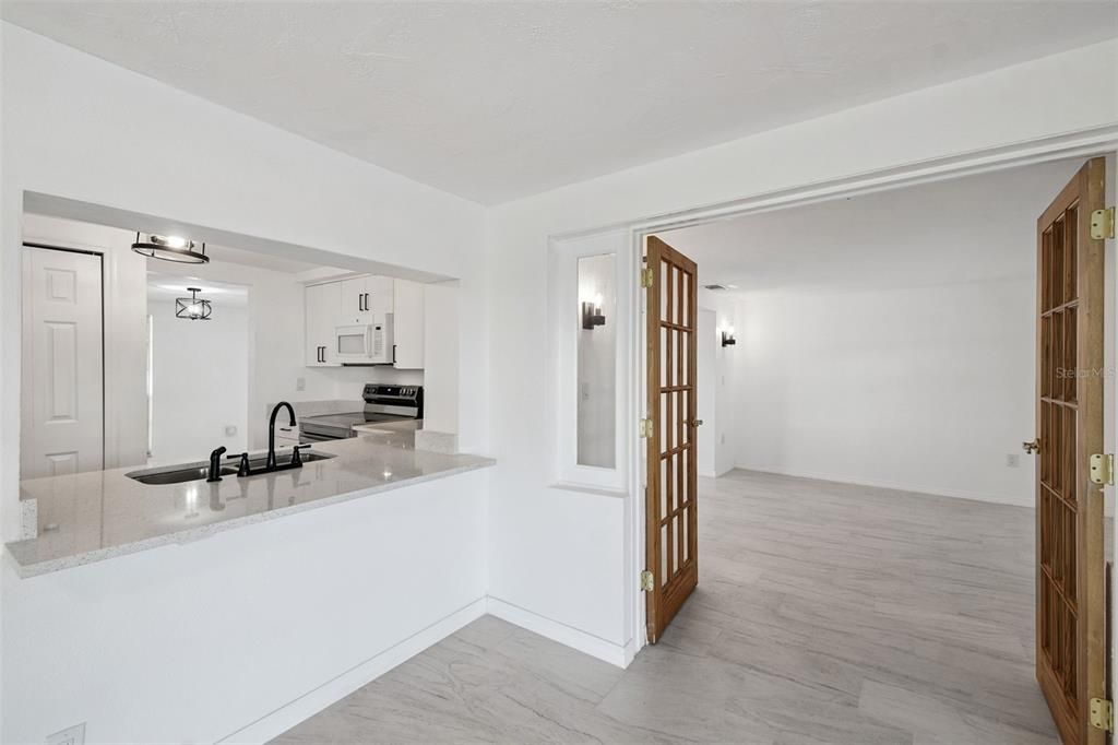 Interior, Kitchen, Marble, Wood Texture Flooring