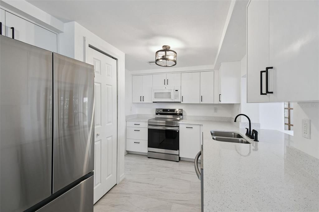 Interior, Kitchen, Stainless Steel Appliances, Wood Texture Flooring