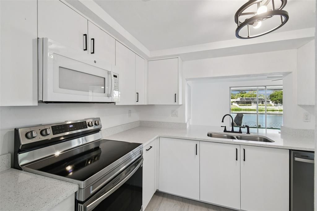Interior, Kitchen, Stainless Steel Appliances, Wood Texture Flooring