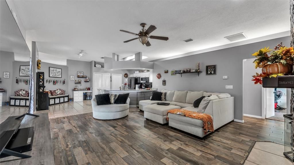 Interior, Kitchen, Living room, Wood Texture Flooring