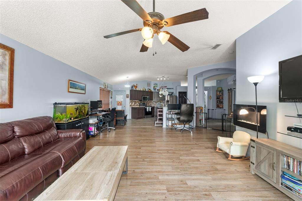 Interior, Kitchen, Living room, Wood Texture Flooring