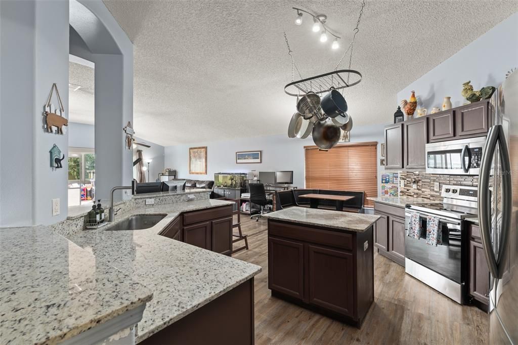 Interior, Kitchen, Stainless Steel Appliances, Wood Texture Flooring