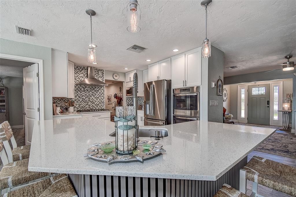 Interior, Kitchen, Pendant Lights, Recessed Lighting, Stainless Steel Appliances