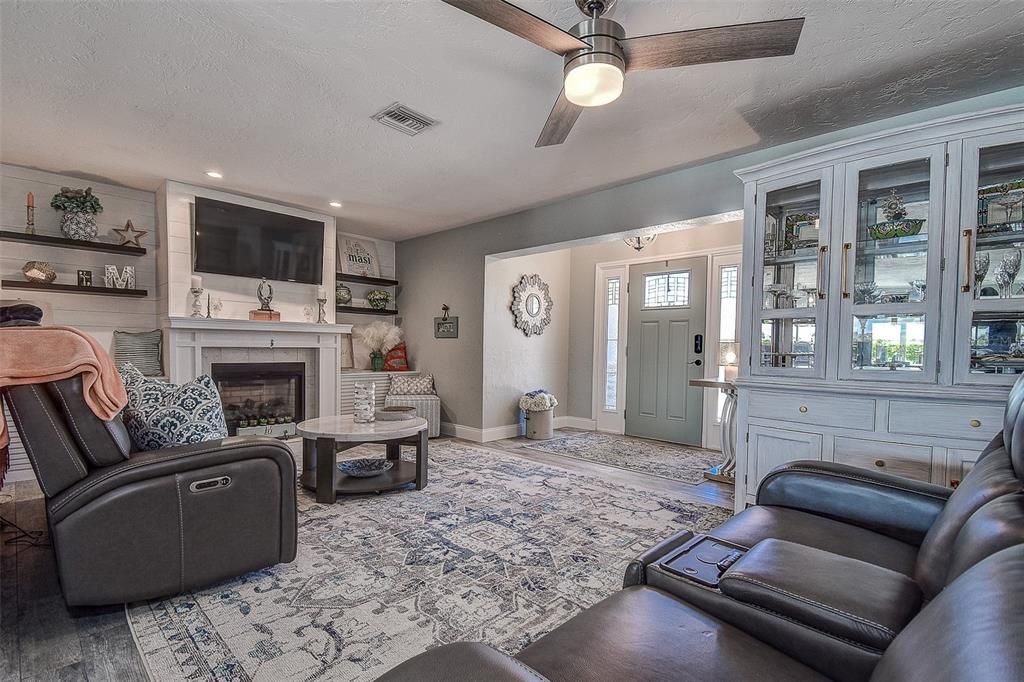 Home Theatre Room, Fireplace, Interior, Living room, Recessed Lighting