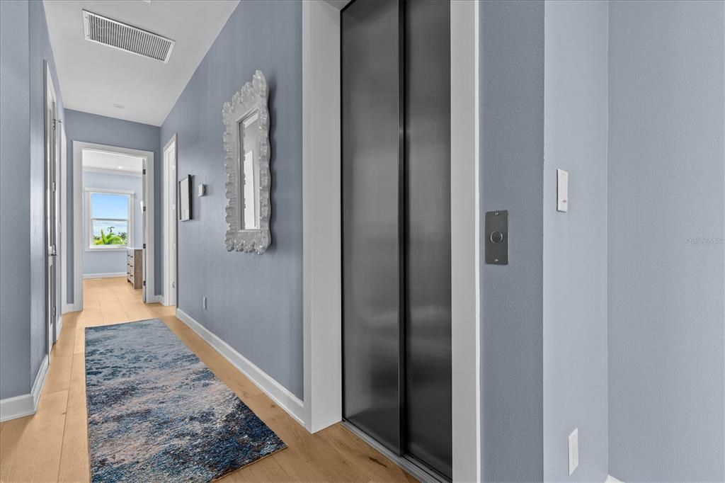 Elevator, Interior, Wood Texture Flooring