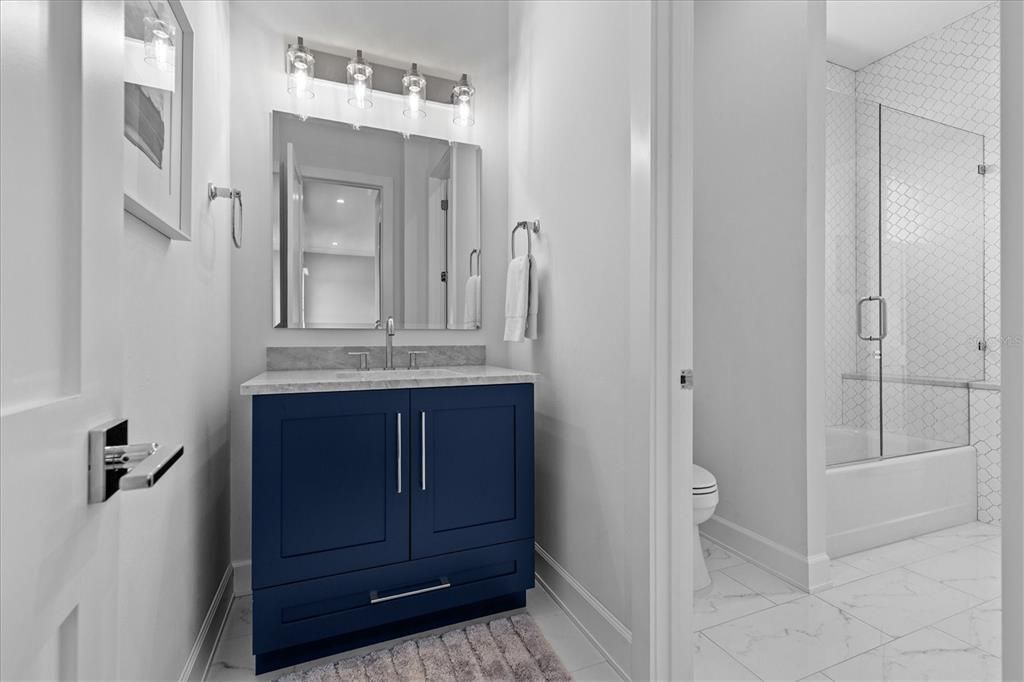 Bathroom, Glass Shower, Interior, Marble