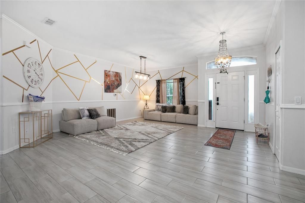 Chandelier, Interior, Pendant Lights, Wood Texture Flooring