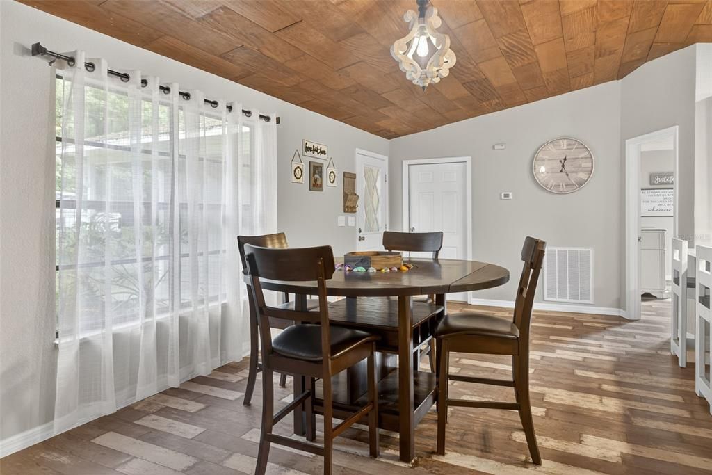 Dining room, Interior, Wooden Ceilings, Wood Texture Flooring