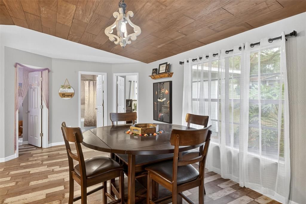 Dining room, Interior, Wooden Ceilings, Wood Texture Flooring