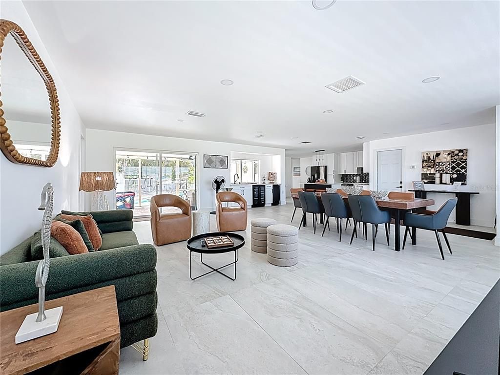 Dining room, Interior, Kitchen, Living room, Recessed Lighting
