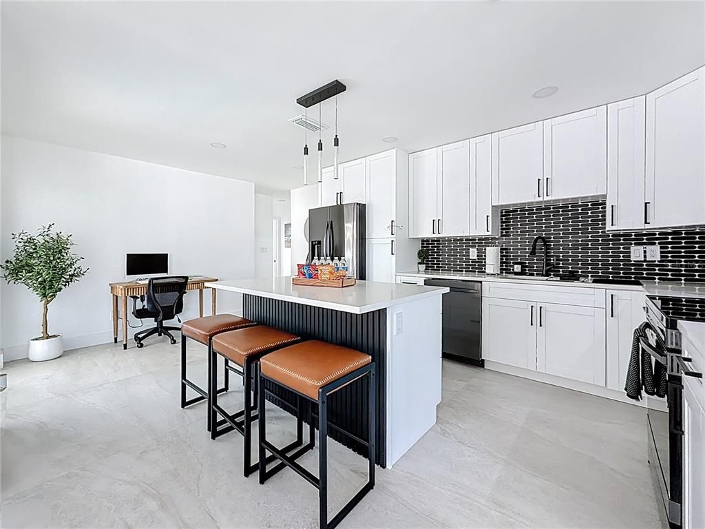 Interior, Kitchen, Pendant Lights, Recessed Lighting, Stainless Steel Appliances