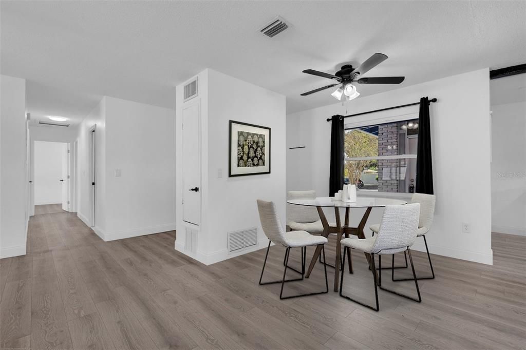 Dining room, Interior, Wood Texture Flooring