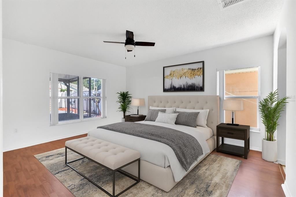 Bedroom, Interior, Wood Texture Flooring