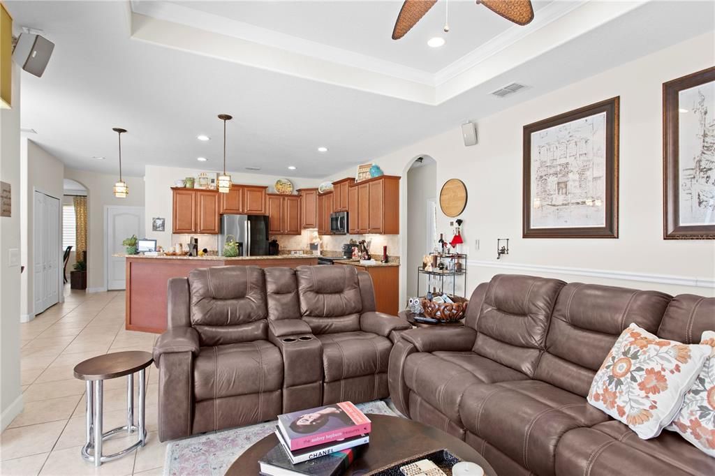 Interior, Kitchen, Living room, Pendant Lights, Recessed Lighting